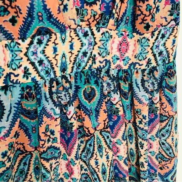 Eliza J. Chiffon Teal Multi Halter Dress - Picture 9 of 16